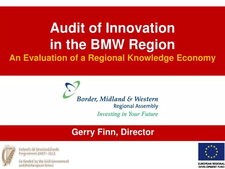 audit of innovation in the bmw region an evaluation of a regional knowledge economy