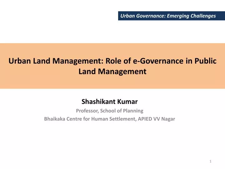 urban land management role of e governance in public land management