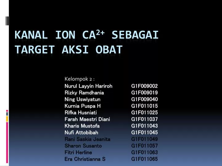 kanal ion ca 2 sebagai target aksi obat