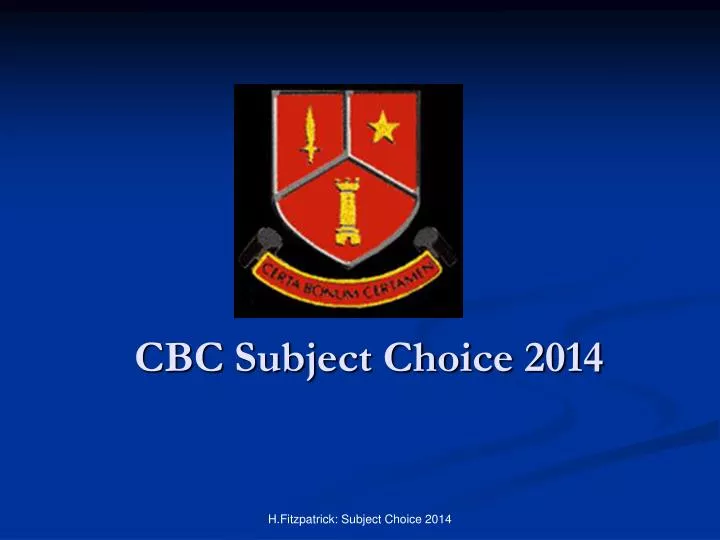 cbc subject choice 2014