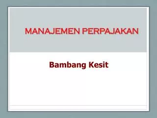 bambang kesit