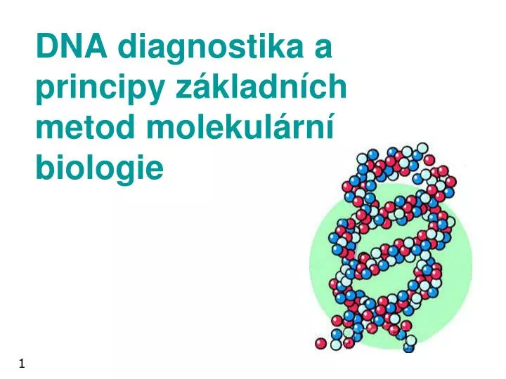 dna diagnostika a principy z kladn ch metod molekul rn biologie
