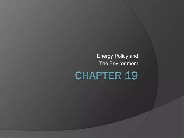 energy policy and the environment