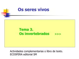 os seres vivos