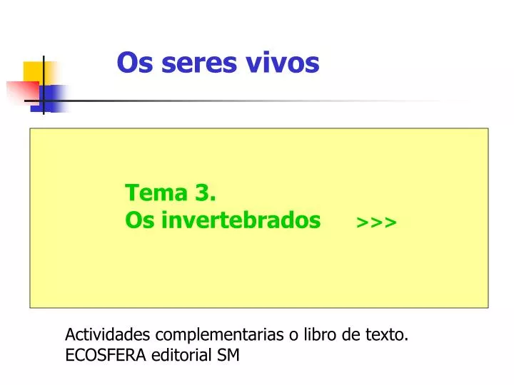 os seres vivos