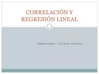 correlaci n y regresi n lineal