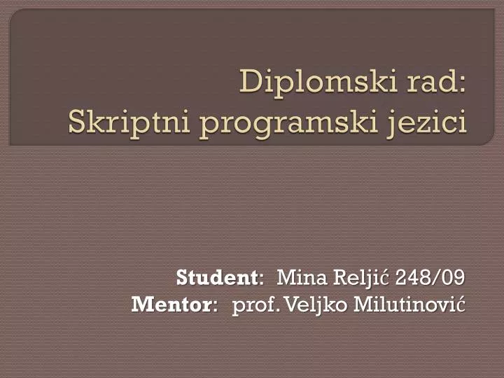 diplomski rad skriptni programski jezici