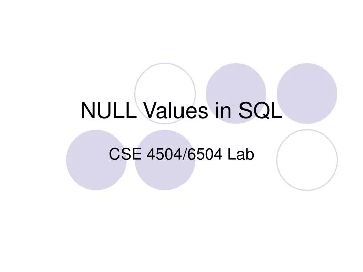 null values in sql