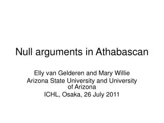 Null arguments in Athabascan