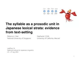 The syllable as a prosodic unit in Japanese lexical strata: evidence from text-setting