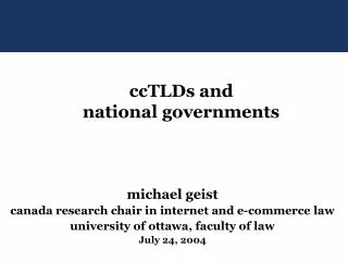 michael geist canada research chair in internet and e-commerce law