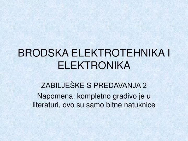 brodska elektrotehnika i elektronika