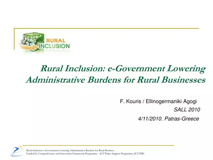 rural inclusion e government lowering administrative burdens for rural businesses