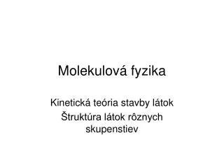 molekulov fyzika