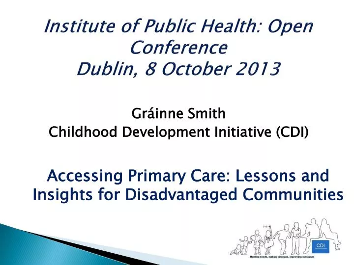 institute of public health open conference dublin 8 october 2013