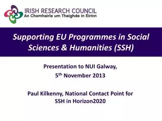 Supporting EU Programmes in Social Sciences &amp; Humanities (SSH)