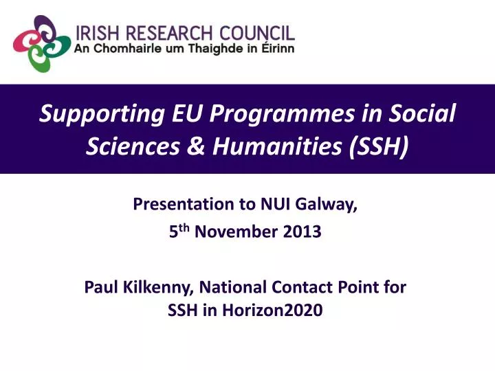 supporting eu programmes in social sciences humanities ssh