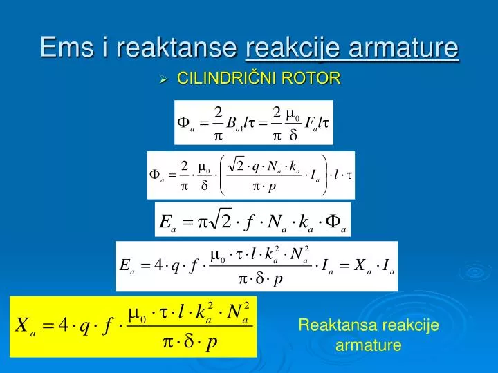 ems i reaktanse reakcije armature