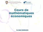Cours de mathématiques économiques - slide 1