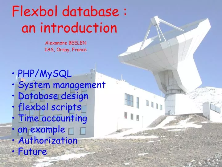 flexbol database an introduction