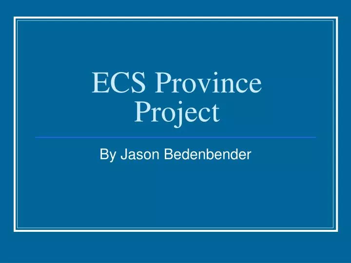 ecs province project