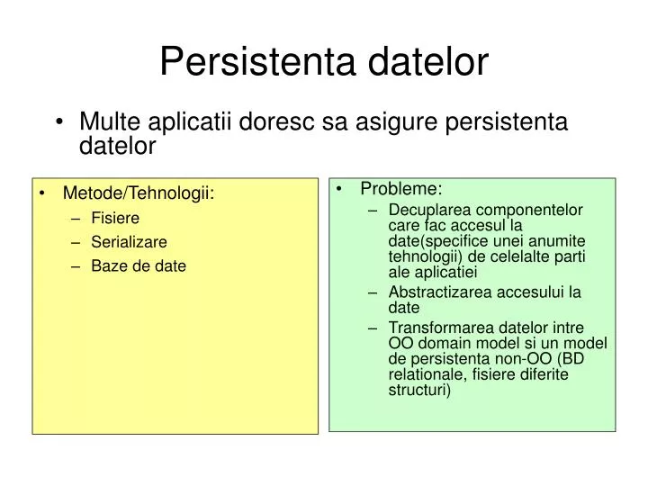 persistenta datelor