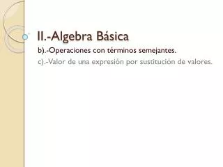 ii algebra b sica