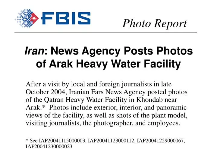 iran news agency posts photos of arak heavy water facility