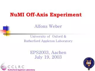 NuMI Off-Axis Experiment