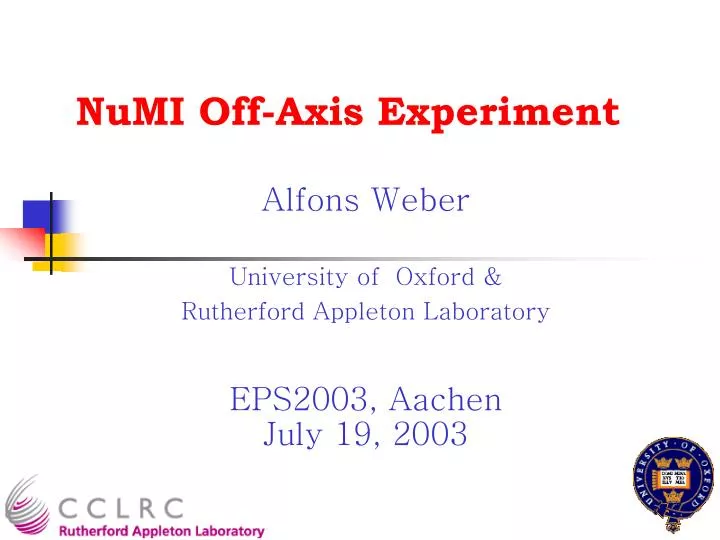 numi off axis experiment