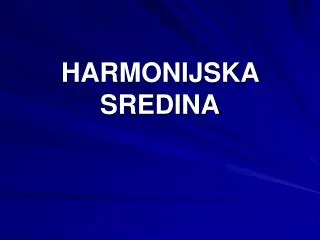 harmonijska sredina