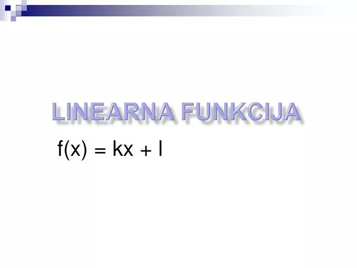 linearna funkcija