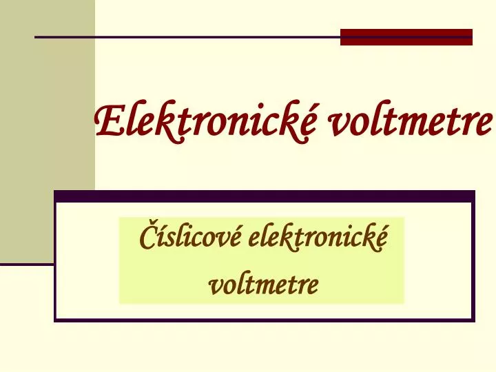 elektronick voltmetre