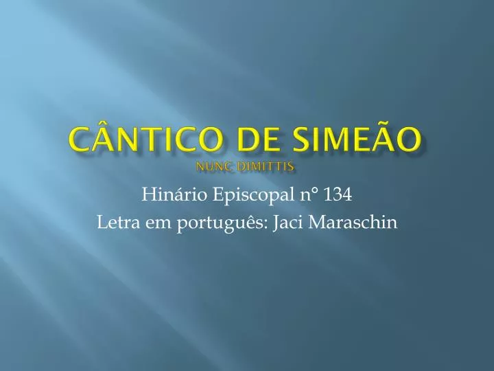 c ntico de sime o nunc dimittis