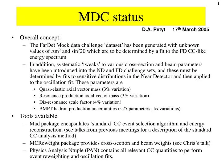 mdc status