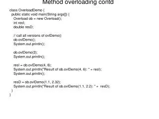 Method overloading contd