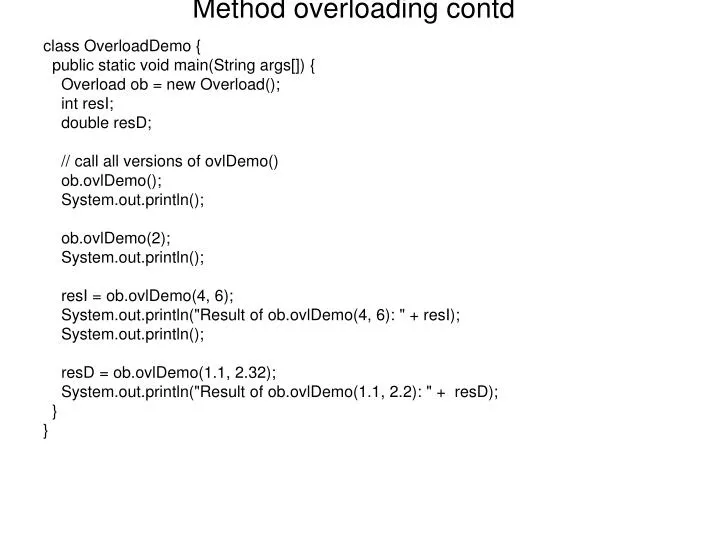 method overloading contd