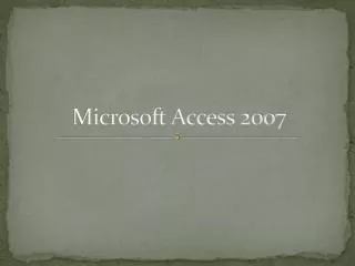 microsoft access 2007