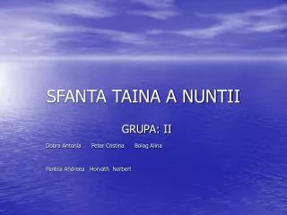 sfanta taina a nuntii