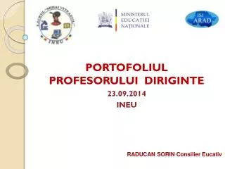 portofoliul profesorului diriginte 23 09 201 4 ineu