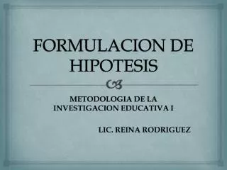 formulacion de hipotesis