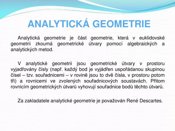 analytick geometrie