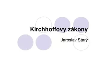 kirchhoffovy z kony