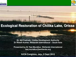 Ecological Restoration of Chilika Lake, Orissa