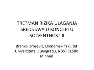 tretman rizika ulaganja sredstava u konceptu solventnost ii