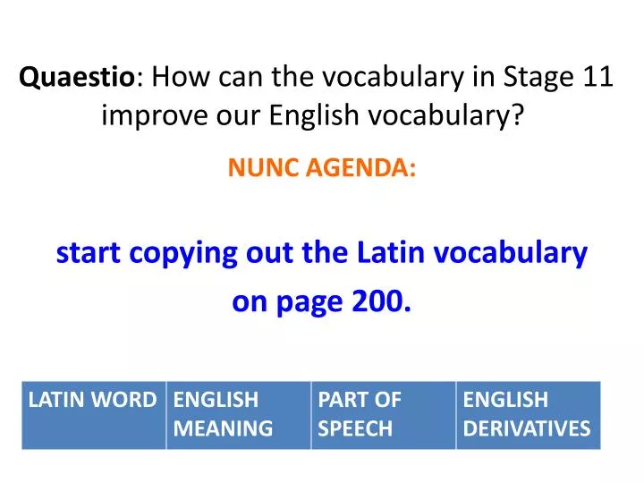 quaestio how can the vocabulary in stage 11 improve our english vocabulary