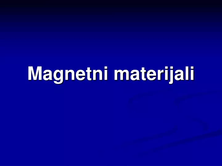 magnetni materijali
