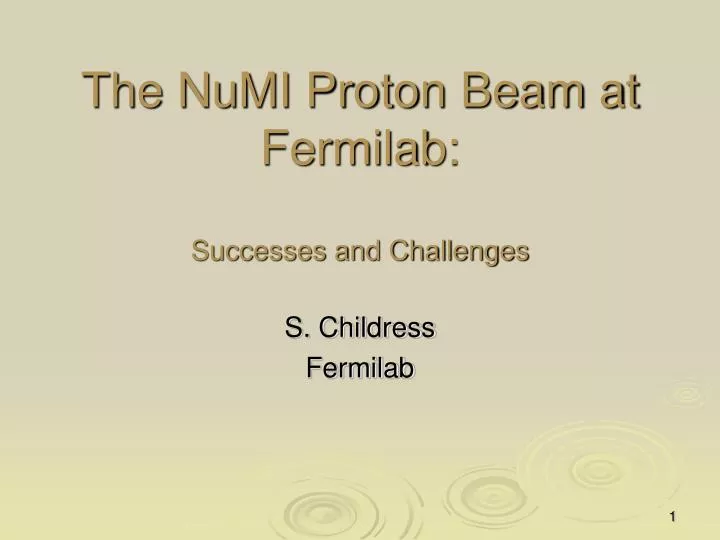 the numi proton beam at fermilab successes and challenges