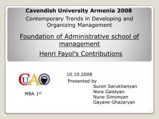 Foundation of Administrative school of management