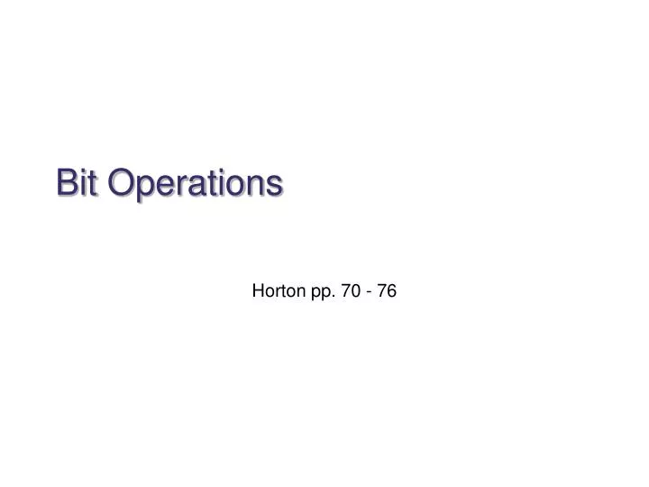 bit operations